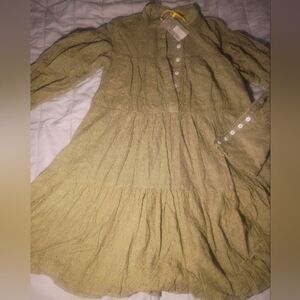 Olive Green Button-Up Dress